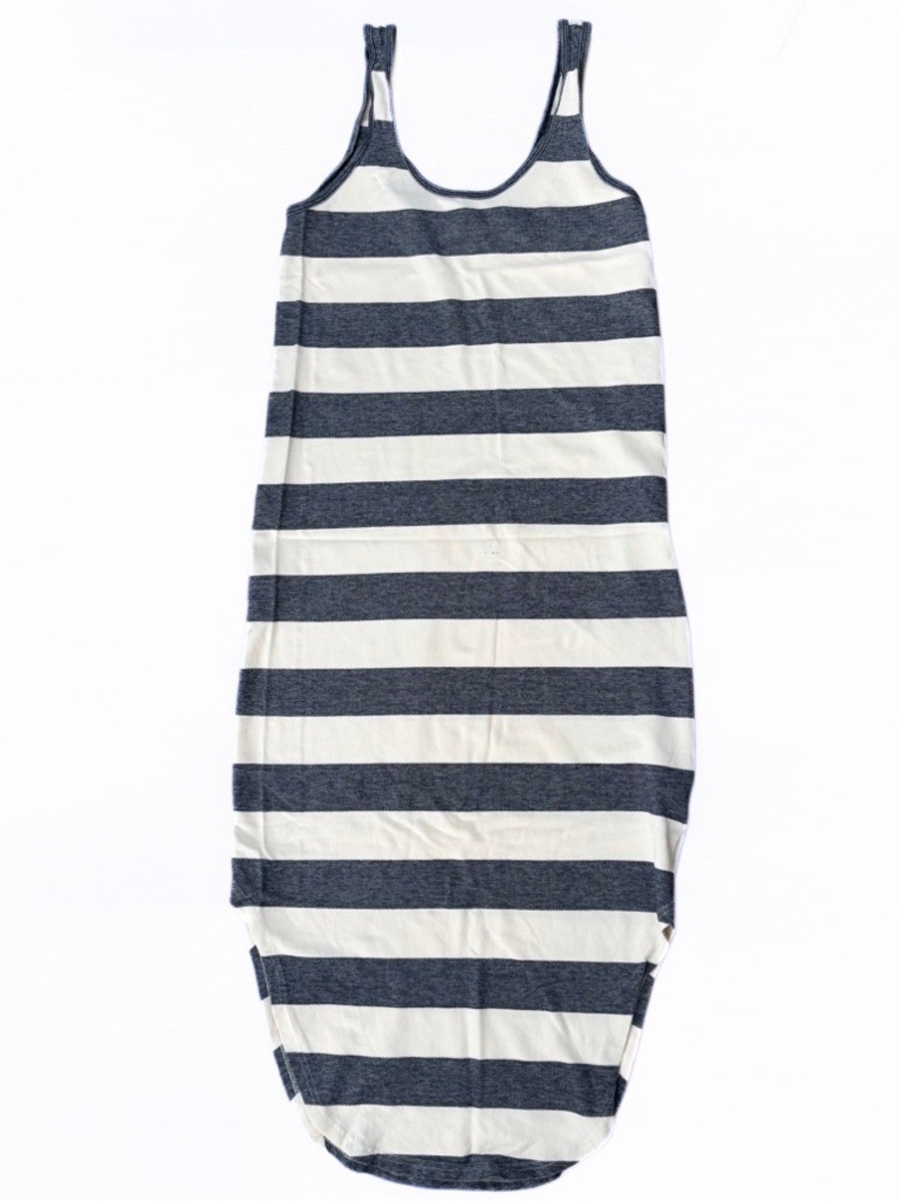 The Fifth Label Striped Midi Dress Gray White Cotton Tank Loose Fit Size Small